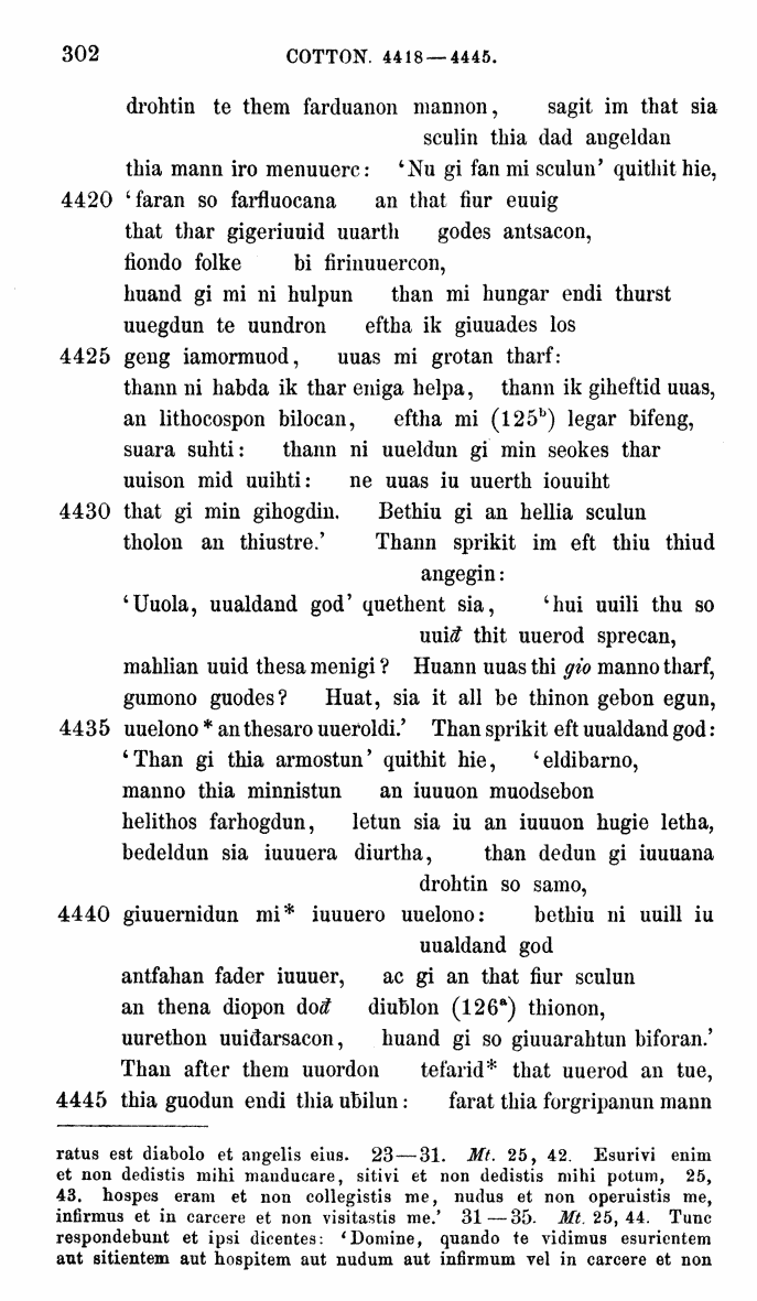 HELIAND herausgegeben von Eduard Sievers (1878) p.  302.