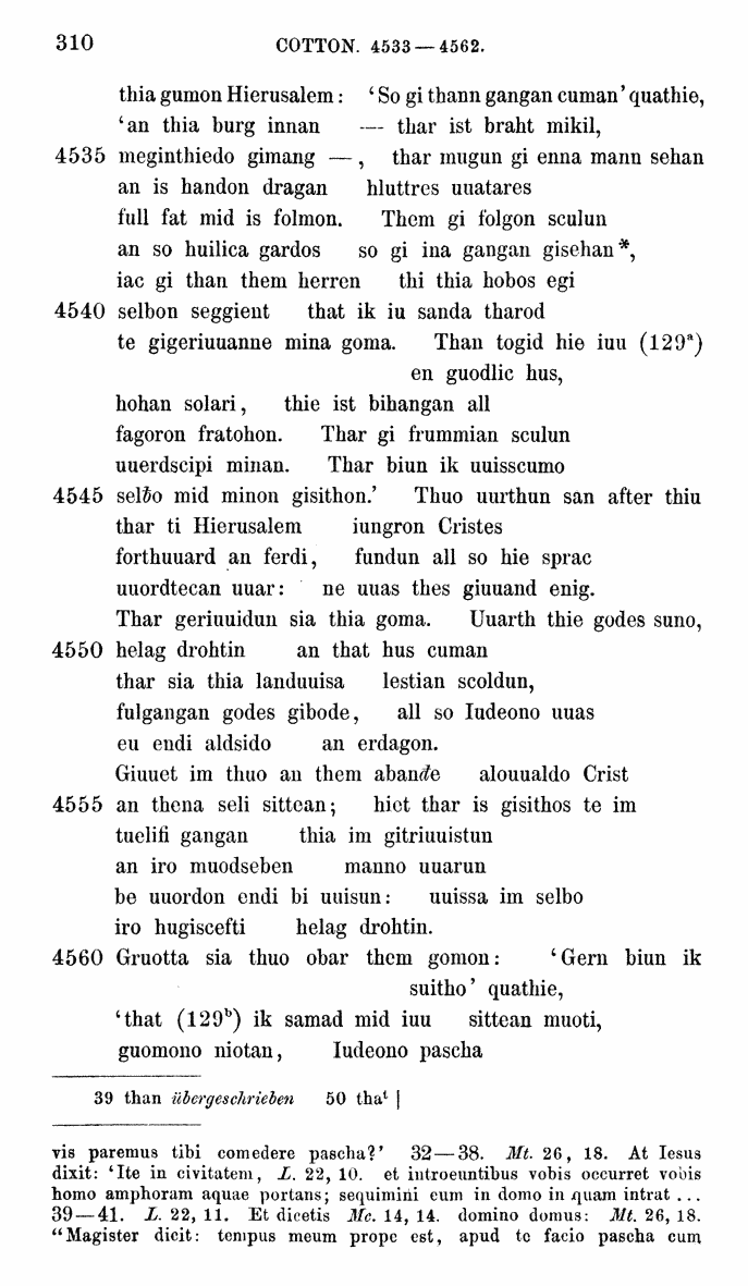 HELIAND herausgegeben von Eduard Sievers (1878) p.  310.