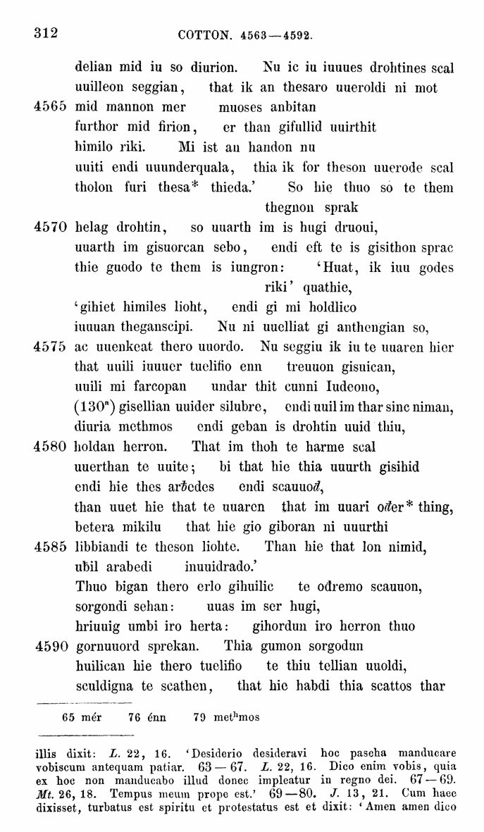 HELIAND herausgegeben von Eduard Sievers (1878) p.  312.