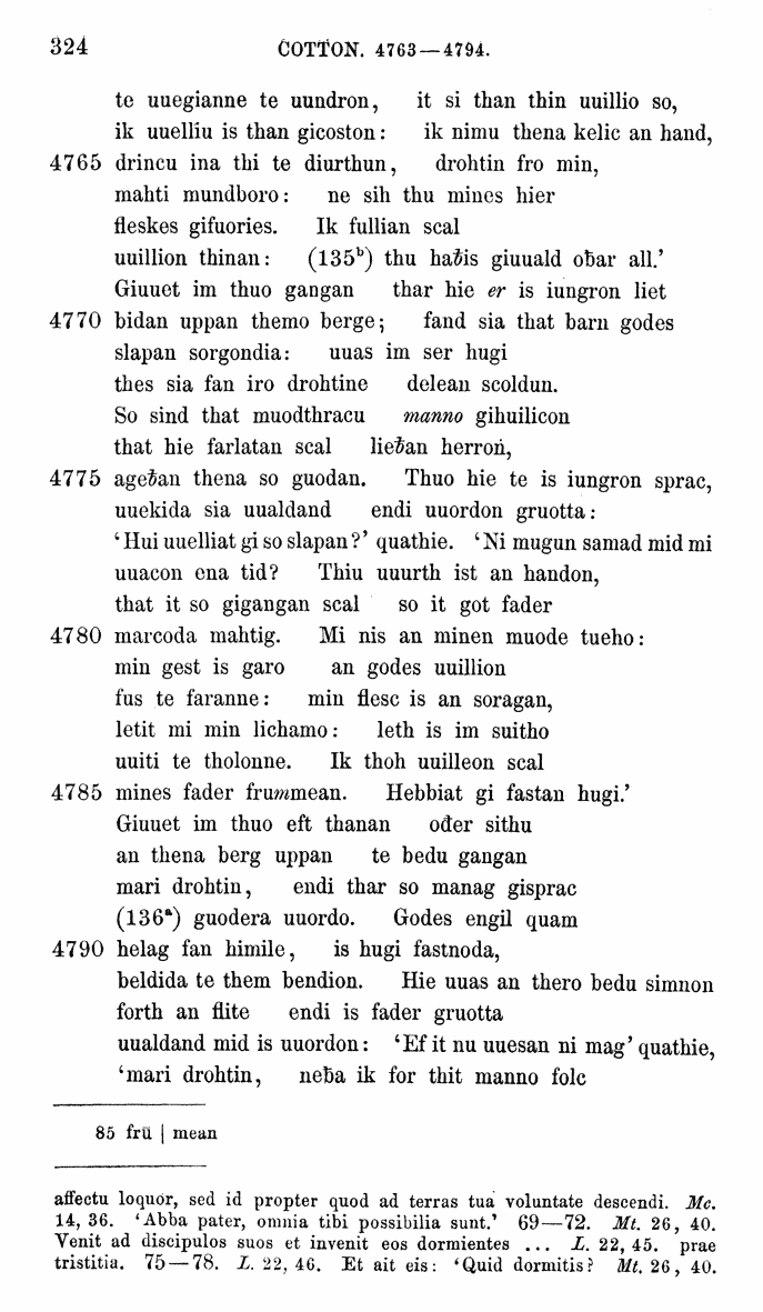 HELIAND herausgegeben von Eduard Sievers (1878) p.  324.