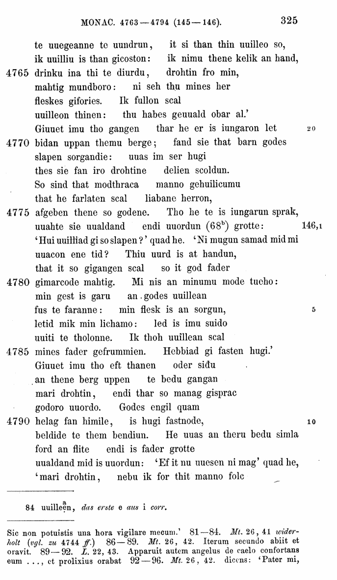 HELIAND herausgegeben von Eduard Sievers (1878) p.  325.