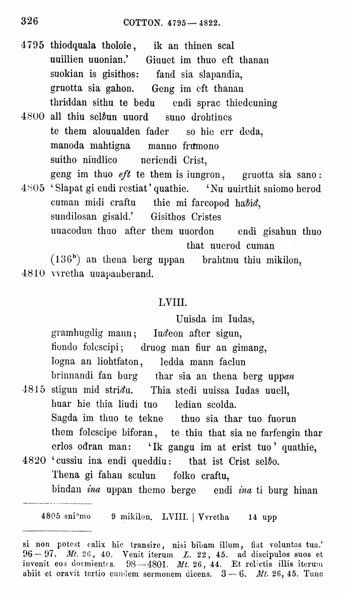 HELIAND herausgegeben von Eduard Sievers (1878) p.  326.
