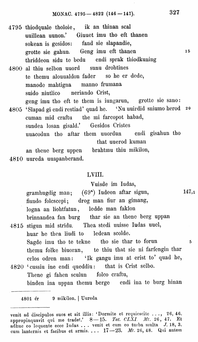 HELIAND herausgegeben von Eduard Sievers (1878) p.  327.