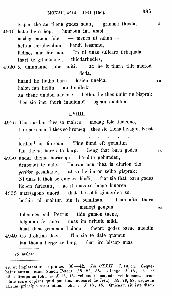 HELIAND herausgegeben von Eduard Sievers (1878) p.  335.