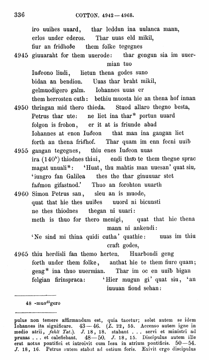 HELIAND herausgegeben von Eduard Sievers (1878) p.  336.