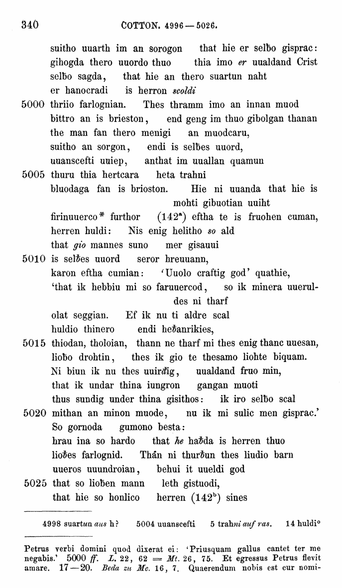HELIAND herausgegeben von Eduard Sievers (1878) p.  340.