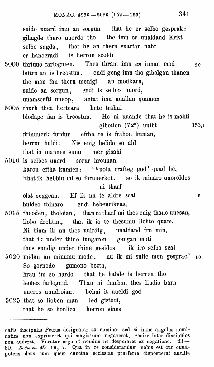 HELIAND herausgegeben von Eduard Sievers (1878) p.  341.