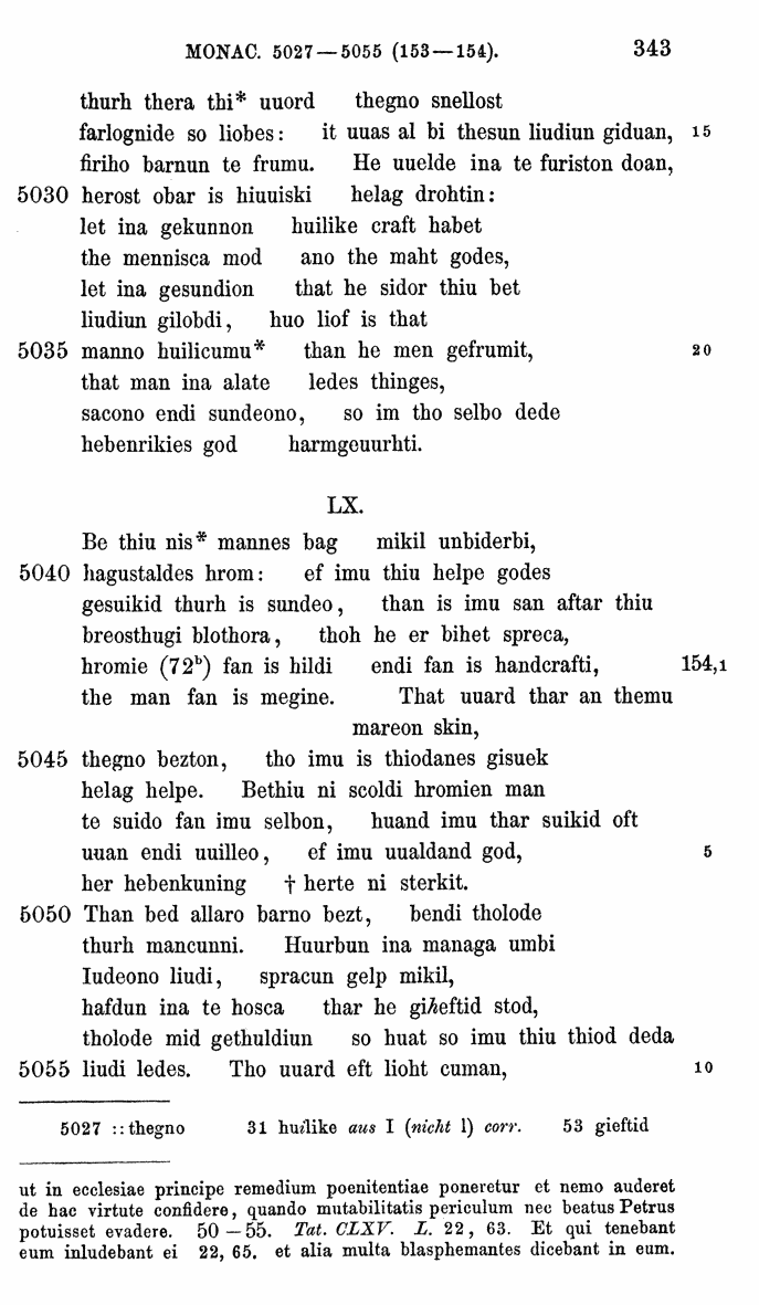 HELIAND herausgegeben von Eduard Sievers (1878) p.  343.