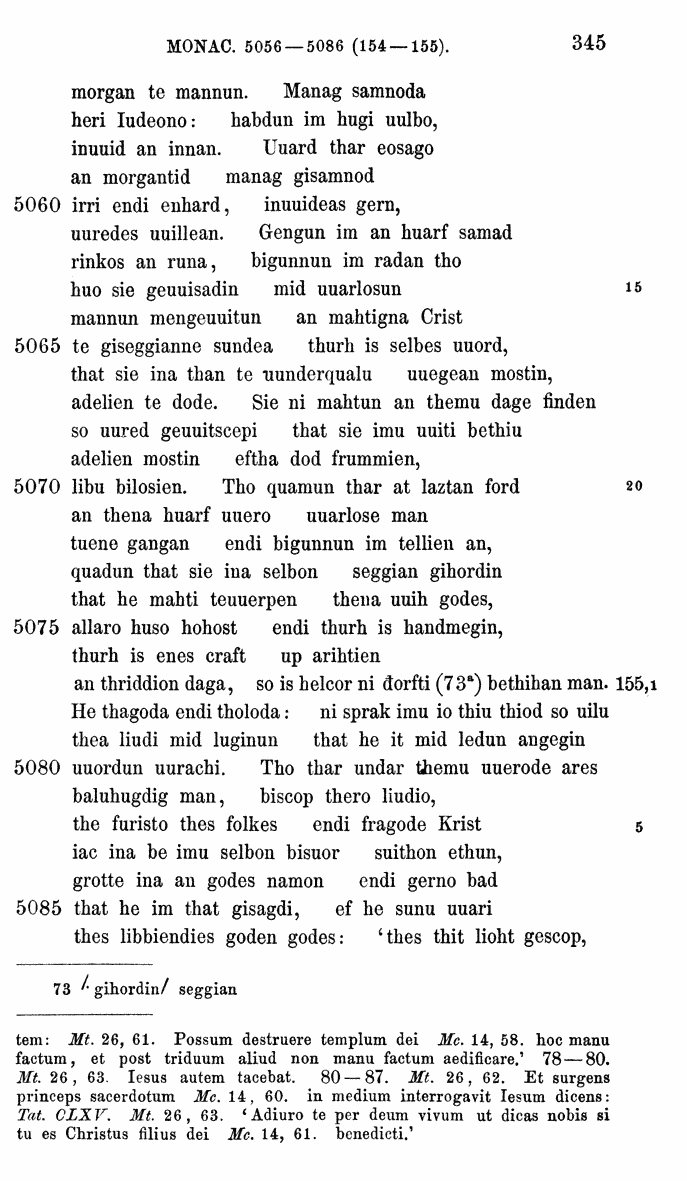 HELIAND herausgegeben von Eduard Sievers (1878) p.  345.