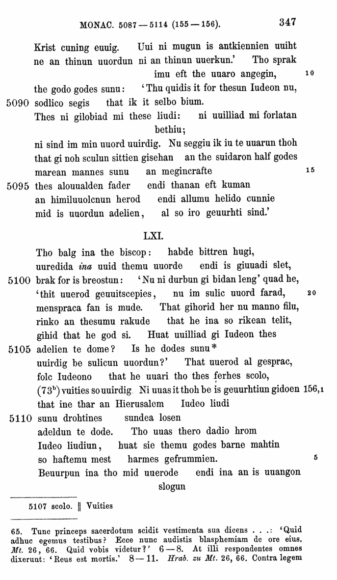 HELIAND herausgegeben von Eduard Sievers (1878) p.  347.