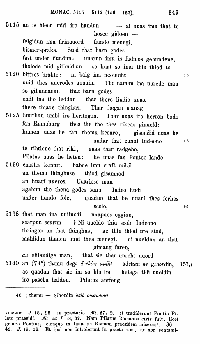 HELIAND herausgegeben von Eduard Sievers (1878) p.  349.