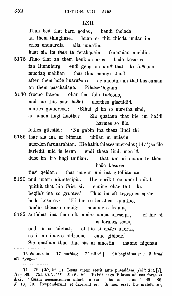 HELIAND herausgegeben von Eduard Sievers (1878) p.  352.