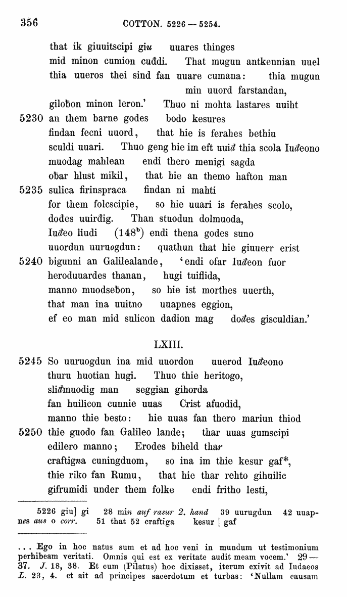 HELIAND herausgegeben von Eduard Sievers (1878) p.  356.