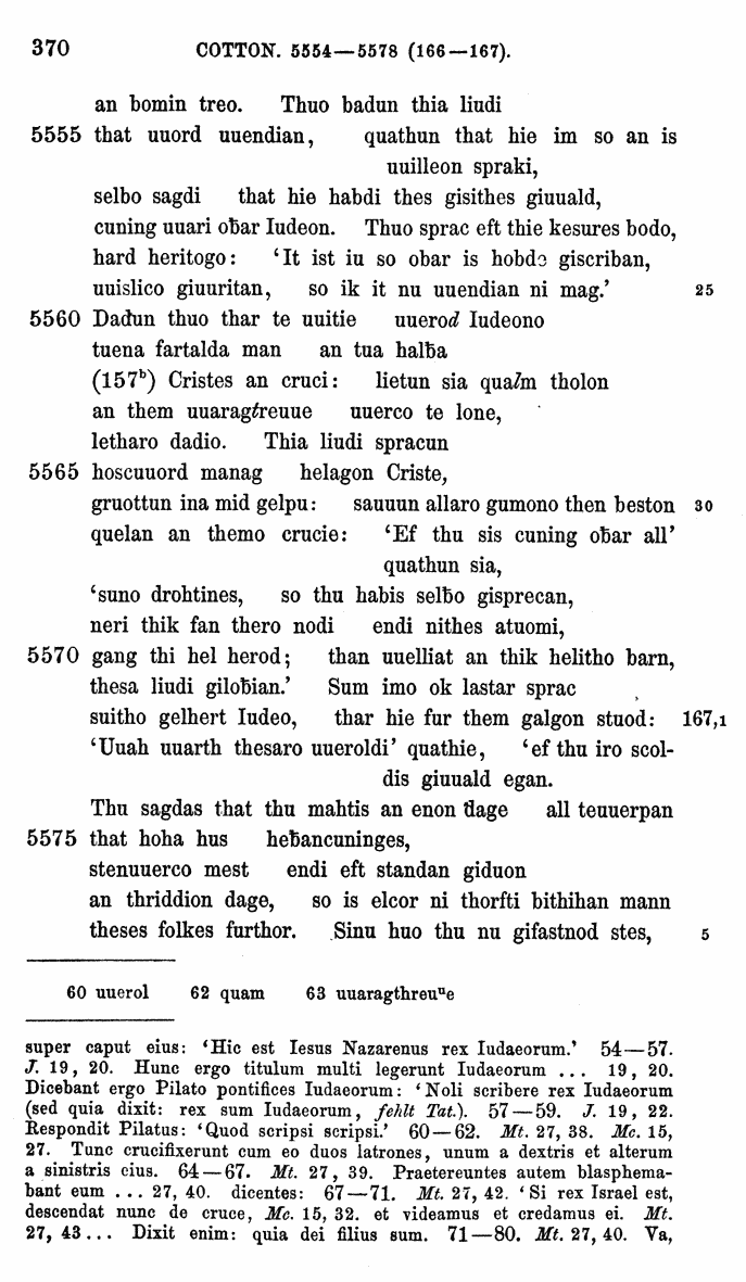 HELIAND herausgegeben von Eduard Sievers (1878) p.  370.