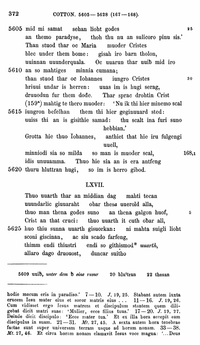 HELIAND herausgegeben von Eduard Sievers (1878) p.  372.
