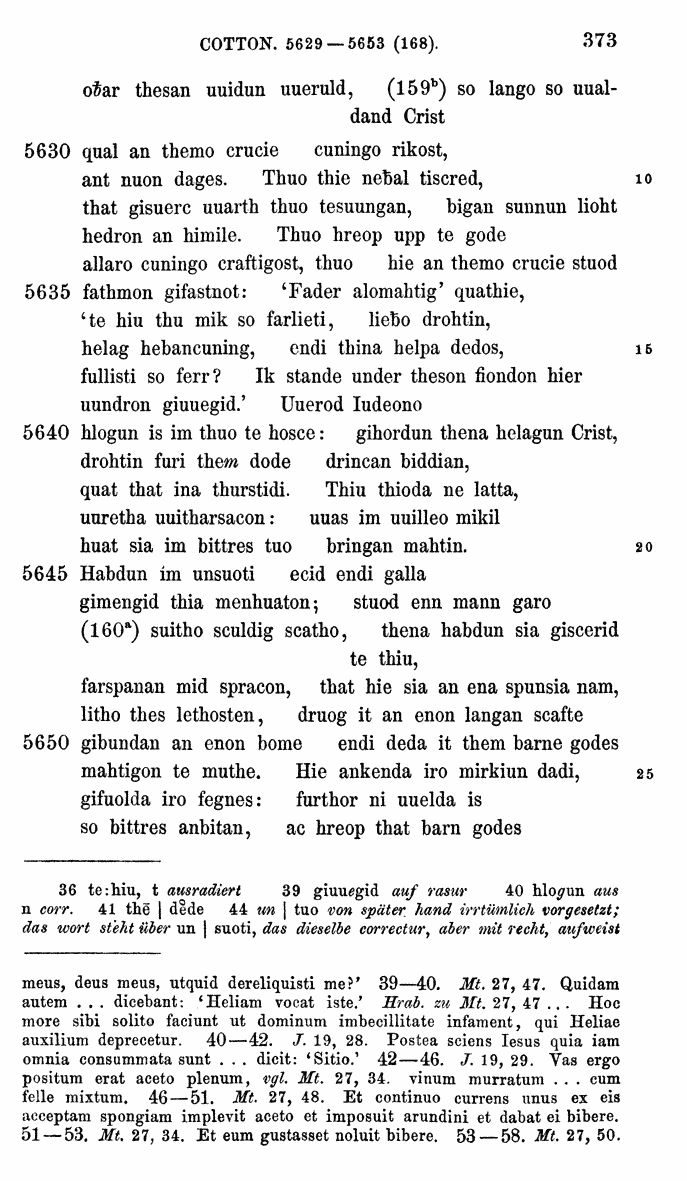 HELIAND herausgegeben von Eduard Sievers (1878) p.  373.