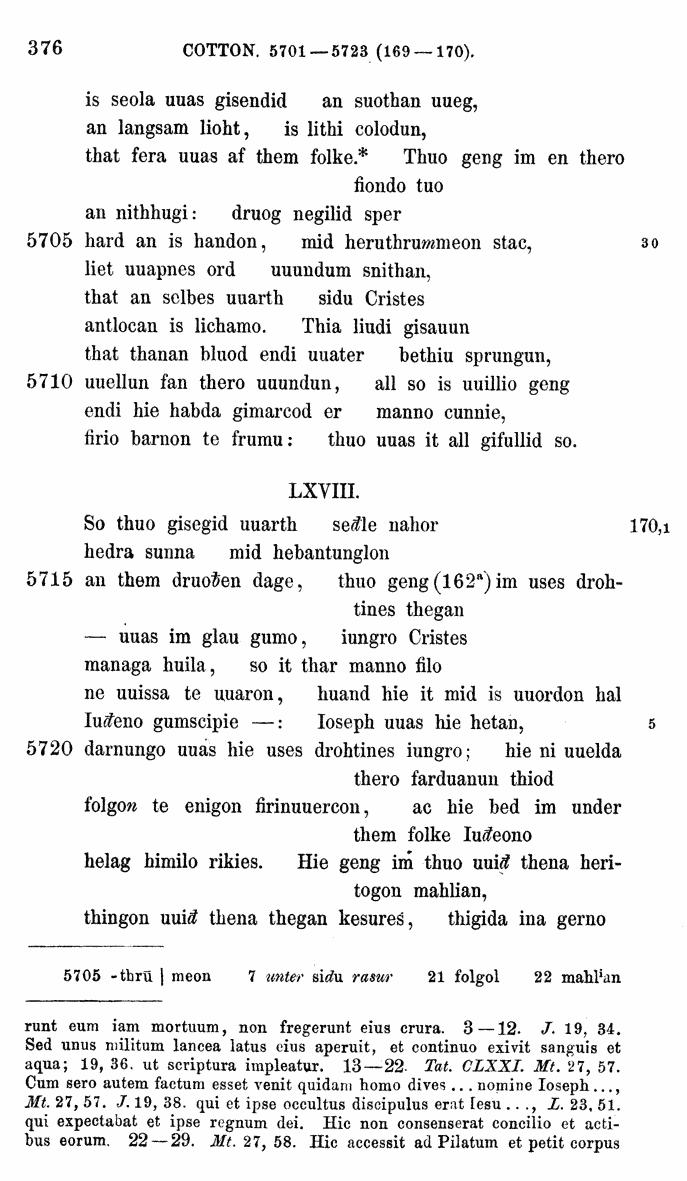 HELIAND herausgegeben von Eduard Sievers (1878) p.  376.