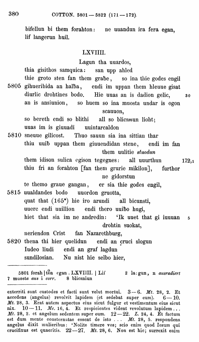 HELIAND herausgegeben von Eduard Sievers (1878) p.  380.