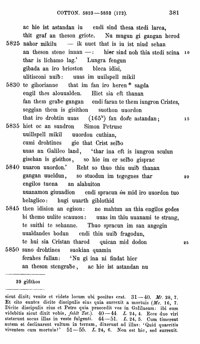 HELIAND herausgegeben von Eduard Sievers (1878) p.  381.