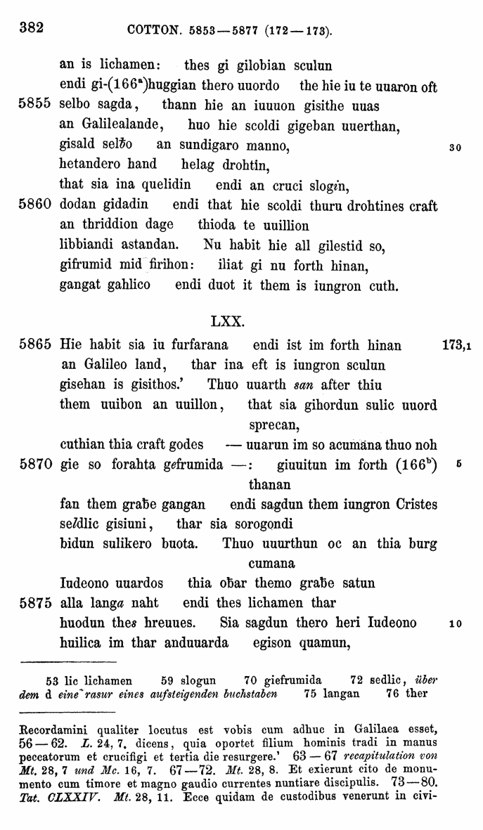 HELIAND herausgegeben von Eduard Sievers (1878) p.  382.