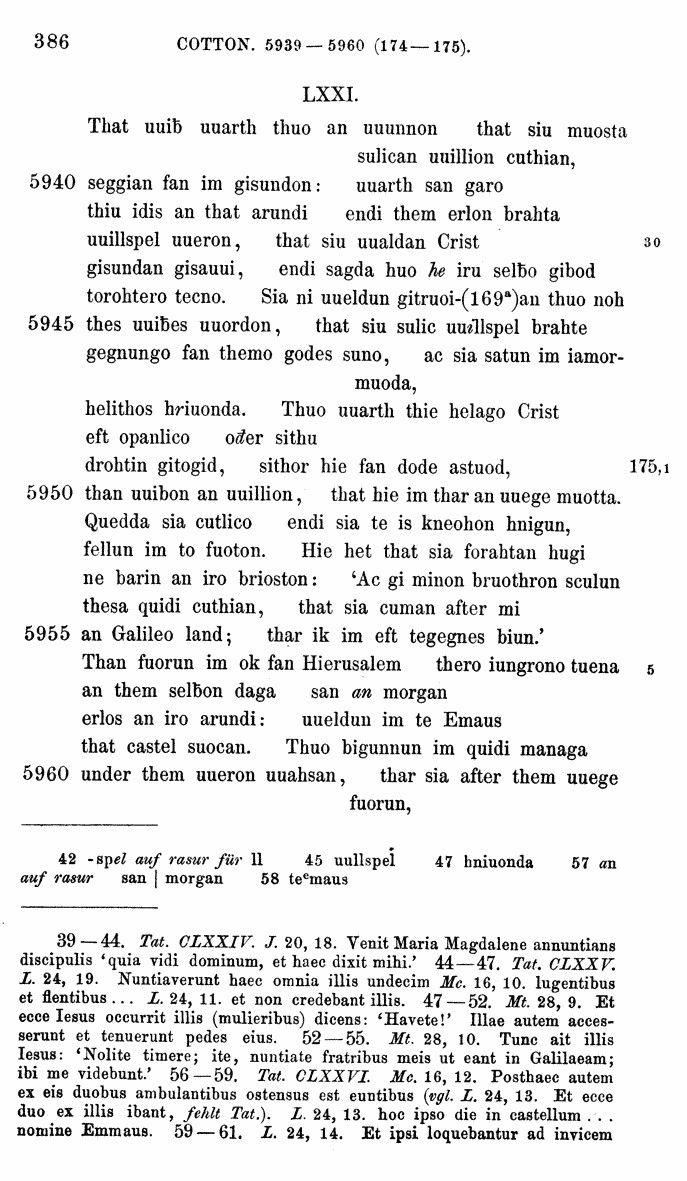 HELIAND herausgegeben von Eduard Sievers (1878) p.  386.