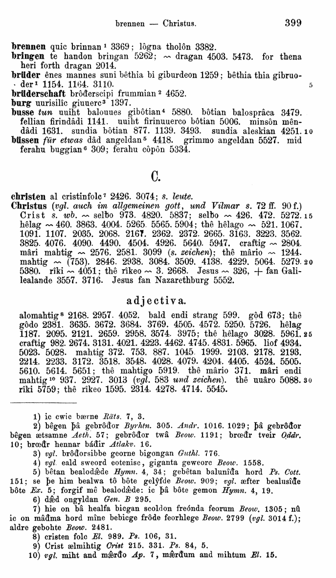HELIAND herausgegeben von Eduard Sievers (1878) p.  399.
