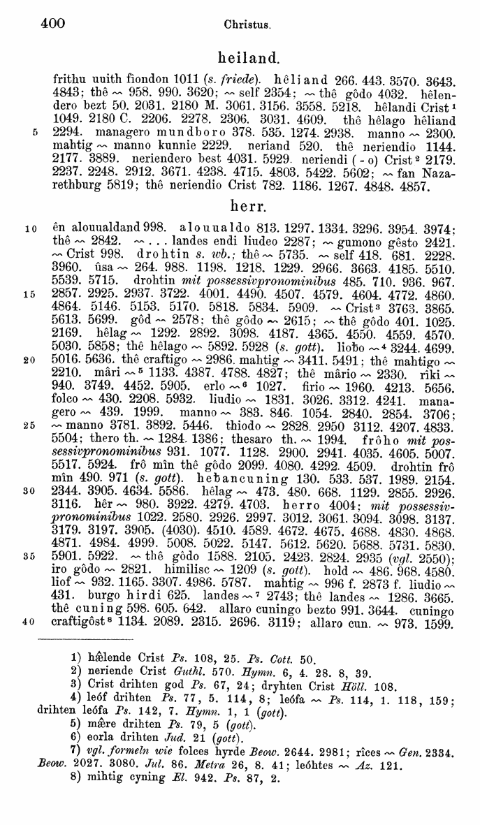 HELIAND herausgegeben von Eduard Sievers (1878) p.  400.