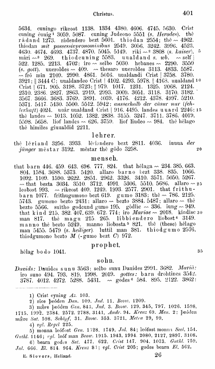 HELIAND herausgegeben von Eduard Sievers (1878) p.  401.