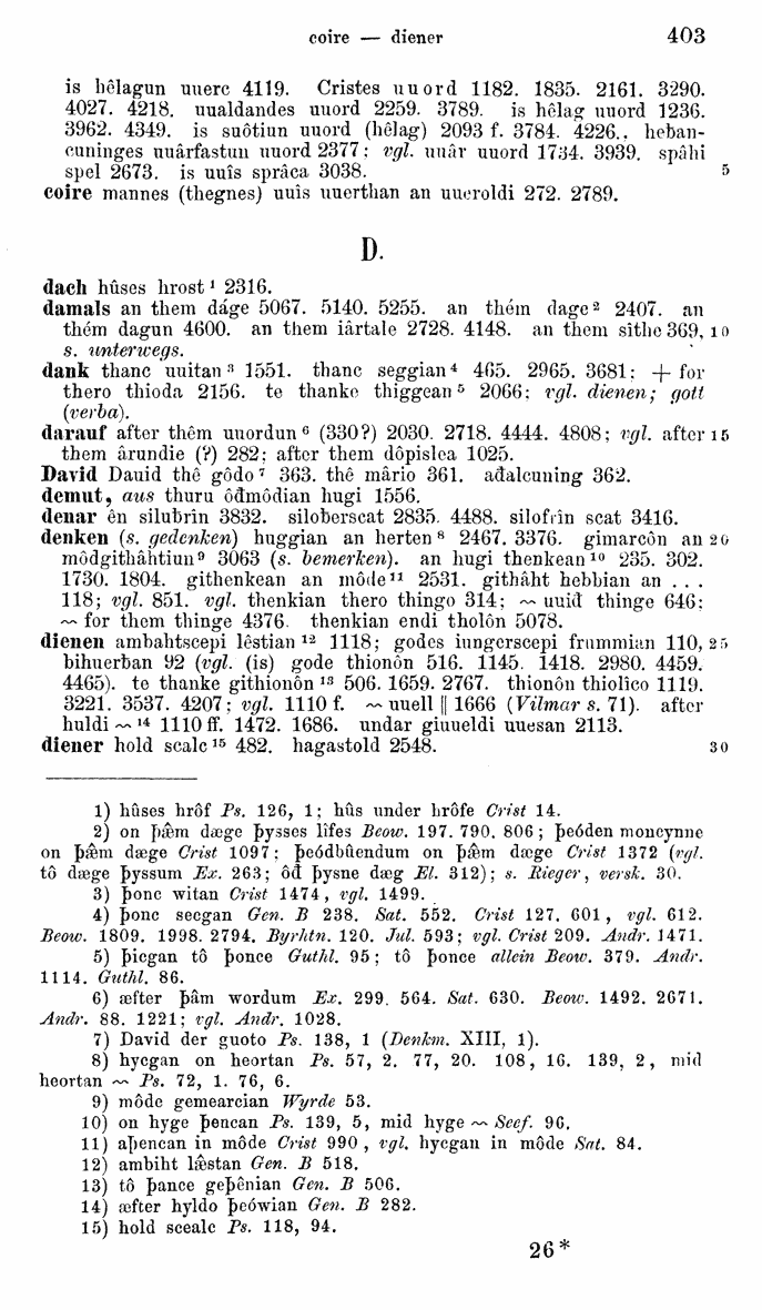 HELIAND herausgegeben von Eduard Sievers (1878) p.  403.