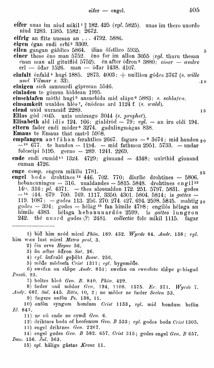 HELIAND herausgegeben von Eduard Sievers (1878) p.  405.