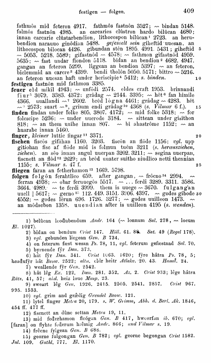 HELIAND herausgegeben von Eduard Sievers (1878) p.  409.