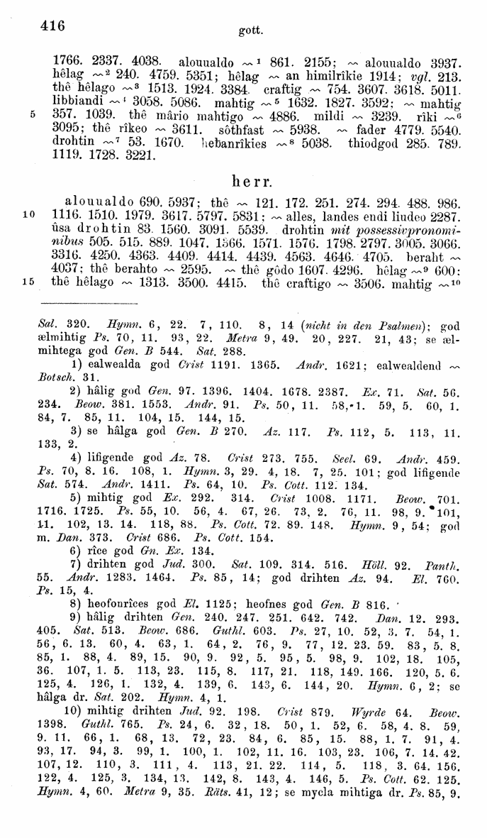 HELIAND herausgegeben von Eduard Sievers (1878) p.  416.