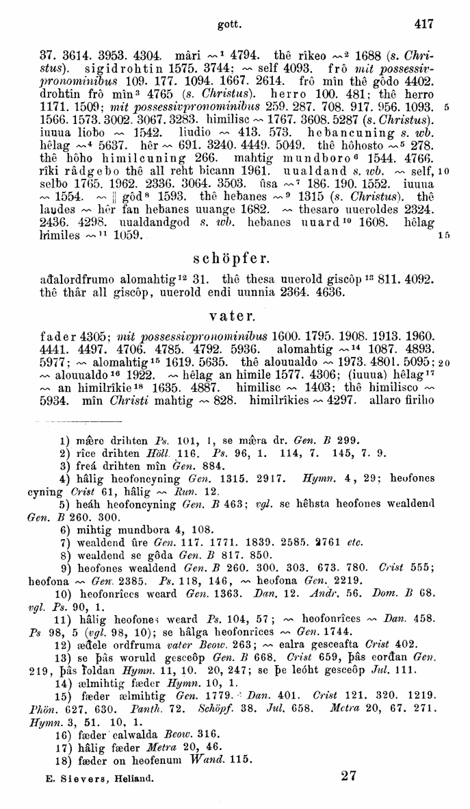 HELIAND herausgegeben von Eduard Sievers (1878) p.  417.