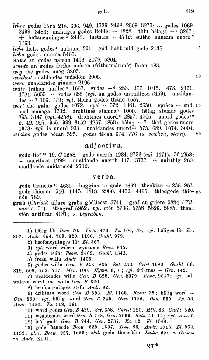 HELIAND herausgegeben von Eduard Sievers (1878) p.  419.
