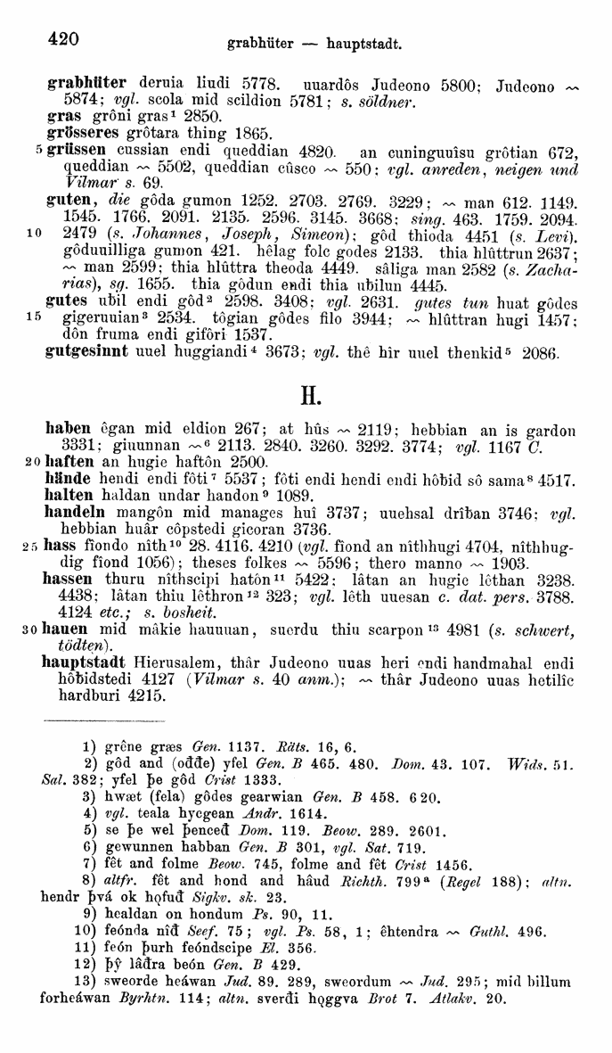 HELIAND herausgegeben von Eduard Sievers (1878) p.  420.