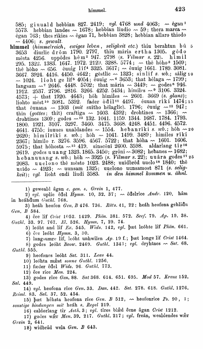 HELIAND herausgegeben von Eduard Sievers (1878) p.  423.