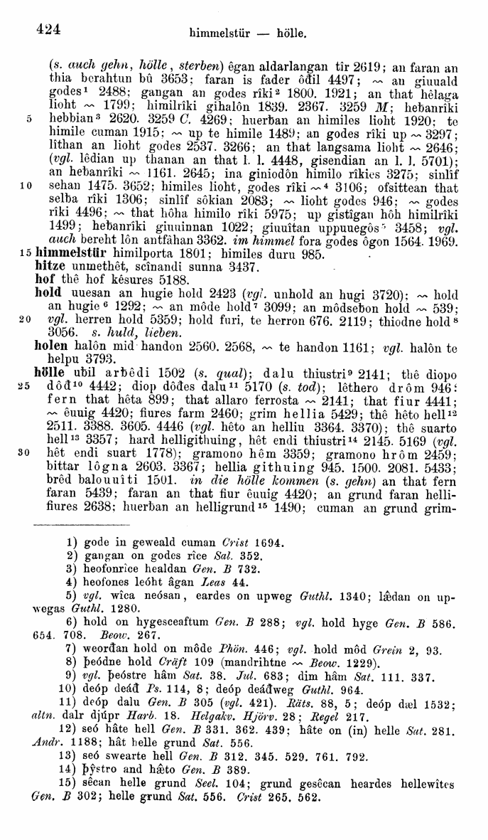 HELIAND herausgegeben von Eduard Sievers (1878) p.  424.