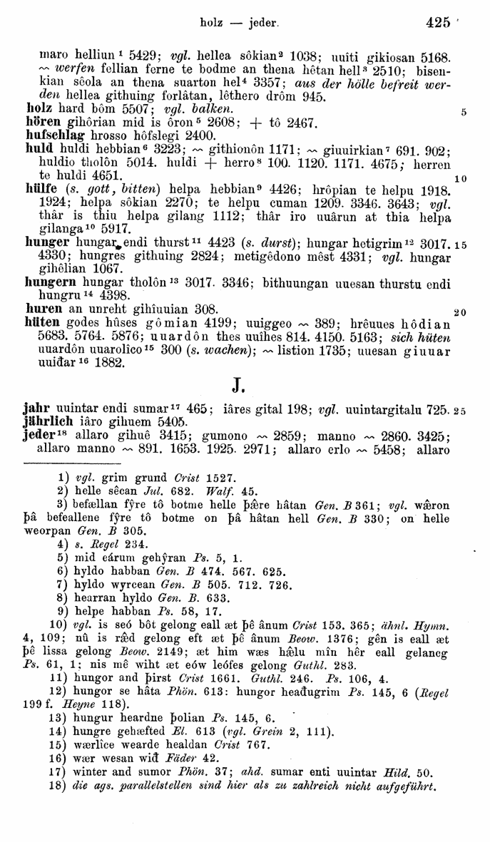 HELIAND herausgegeben von Eduard Sievers (1878) p.  425.