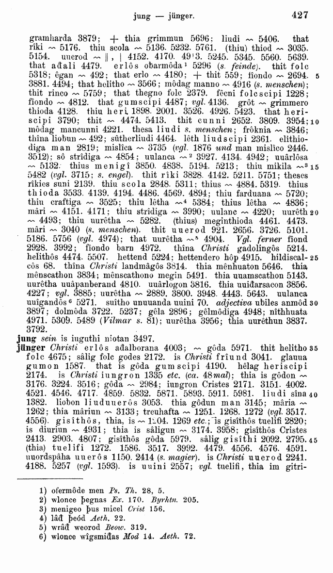 HELIAND herausgegeben von Eduard Sievers (1878) p.  427.