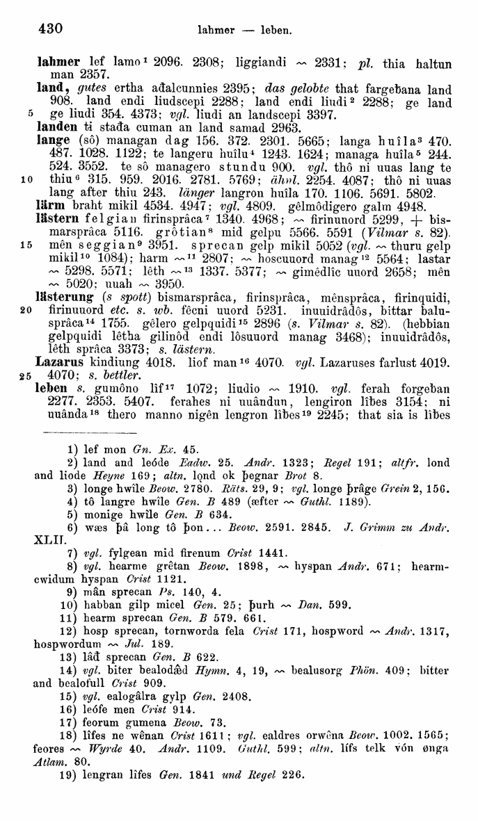 HELIAND herausgegeben von Eduard Sievers (1878) p.  430.