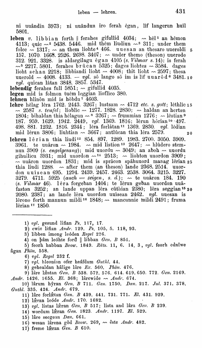 HELIAND herausgegeben von Eduard Sievers (1878) p.  431.