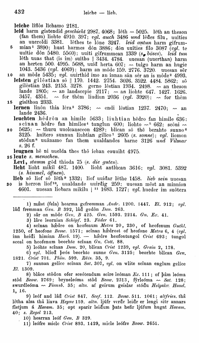 HELIAND herausgegeben von Eduard Sievers (1878) p.  432.