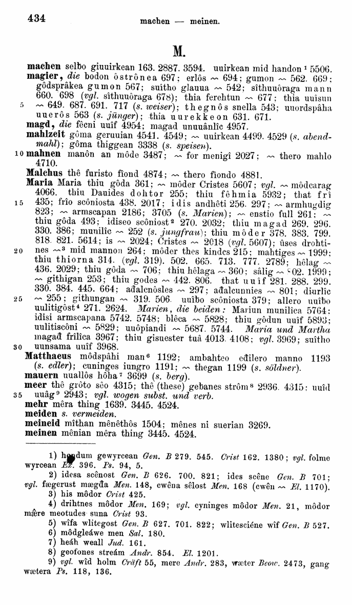 HELIAND herausgegeben von Eduard Sievers (1878) p.  434.