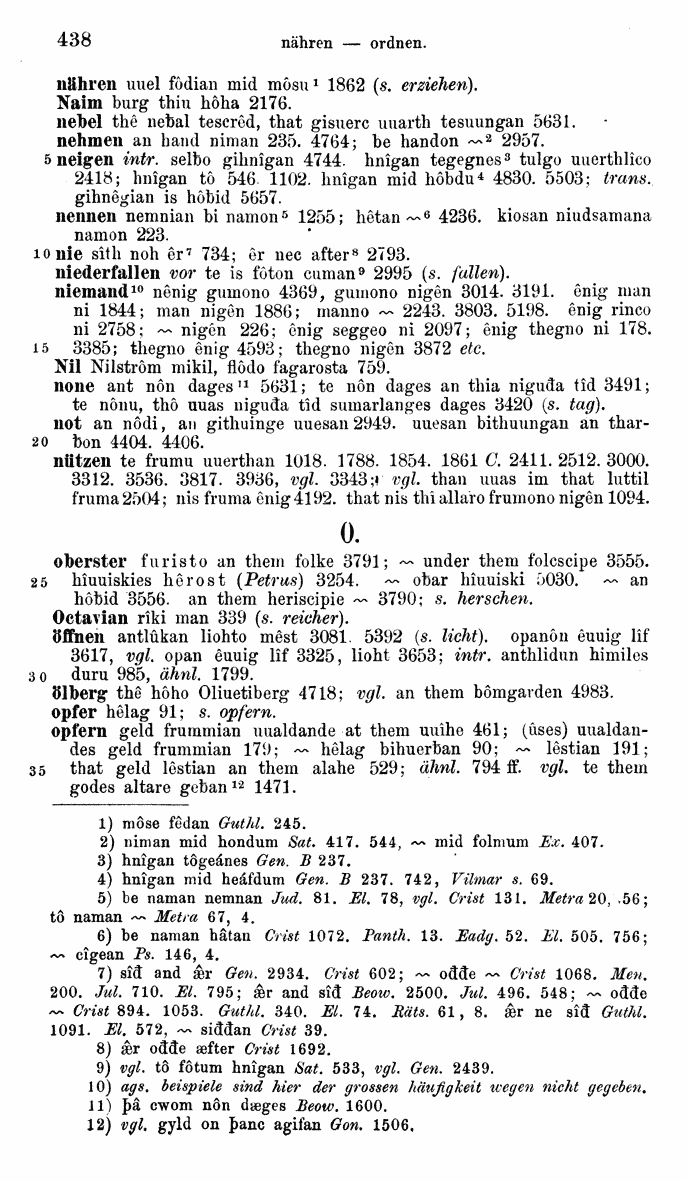 HELIAND herausgegeben von Eduard Sievers (1878) p.  438.