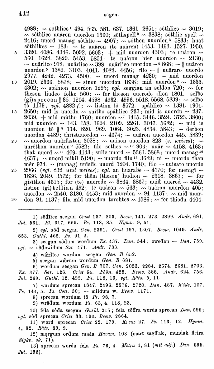 HELIAND herausgegeben von Eduard Sievers (1878) p.  442.