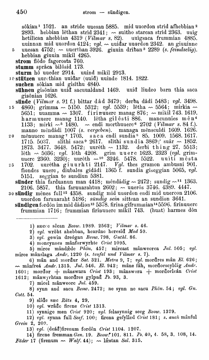 HELIAND herausgegeben von Eduard Sievers (1878) p.  450.