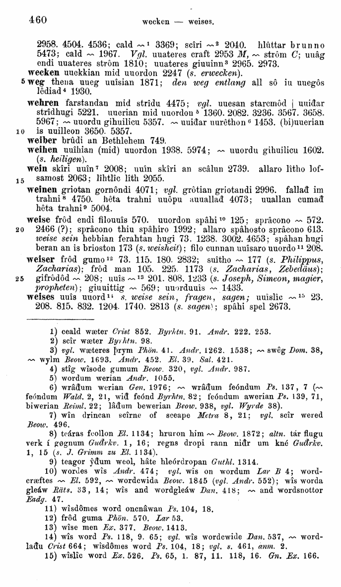 HELIAND herausgegeben von Eduard Sievers (1878) p.  460.