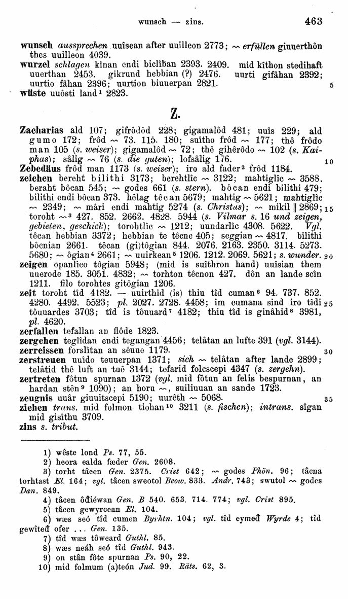 HELIAND herausgegeben von Eduard Sievers (1878) p.  463.
