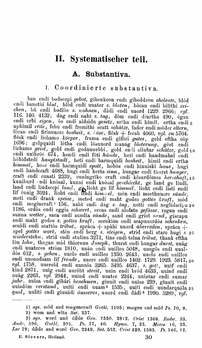 HELIAND herausgegeben von Eduard Sievers (1878) p.  465.