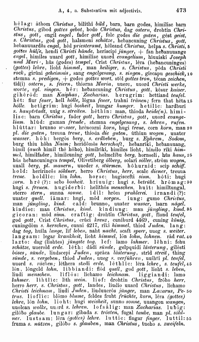 HELIAND herausgegeben von Eduard Sievers (1878) p.  473.